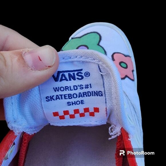 Vans PopCrush Slip On Sneaker Mens SZ 8 Custom Art to Wear Skater Wacky Everyday - Picture 2 of 6